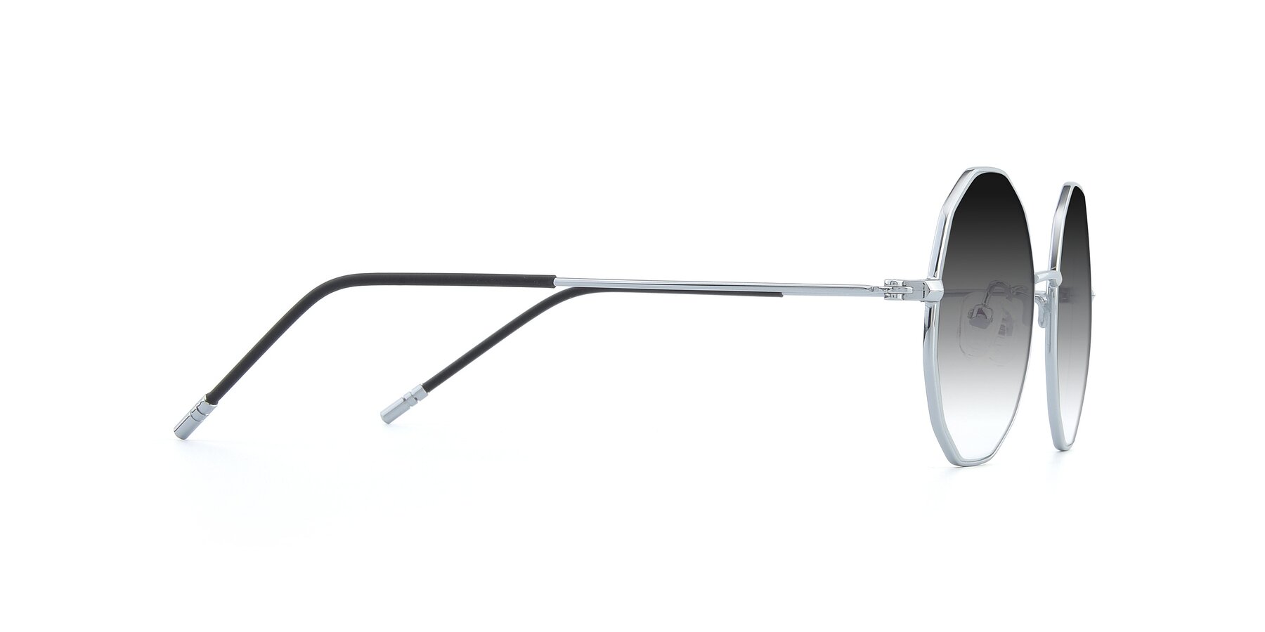 Side of Dreamer in Silver with Gray Gradient Lenses