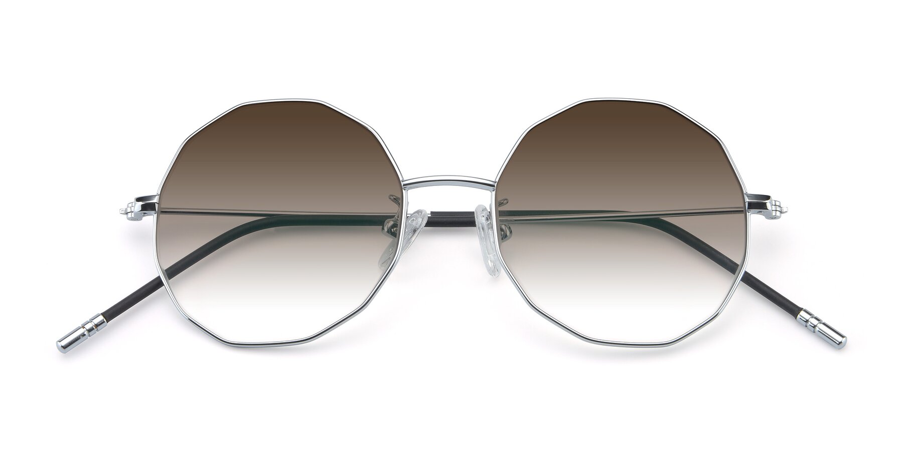 Folded Front of Dreamer in Silver with Brown Gradient Lenses