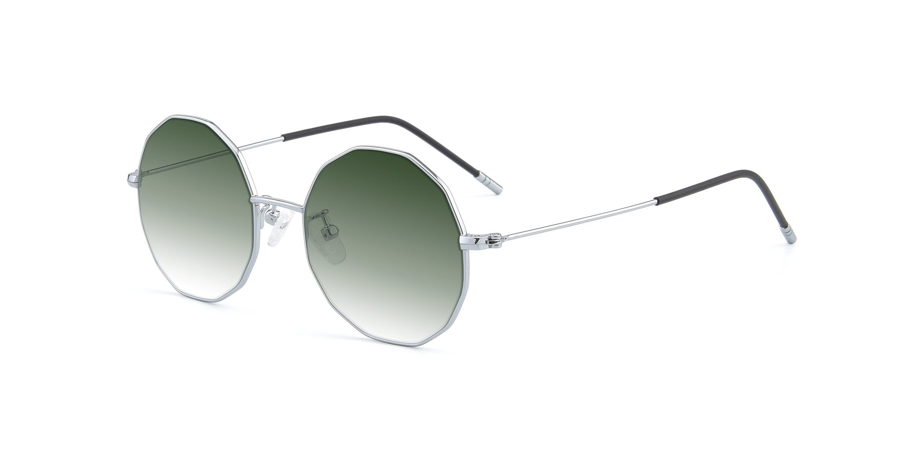 Angle of Dreamer in Silver with Green Gradient Lenses
