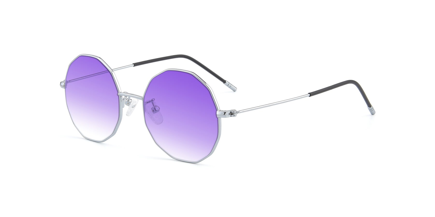 Angle of Dreamer in Silver with Purple Gradient Lenses