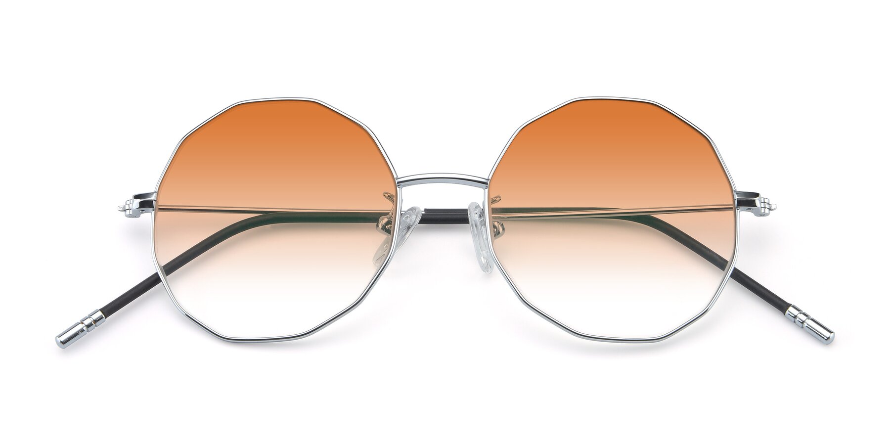 Folded Front of Dreamer in Silver with Orange Gradient Lenses