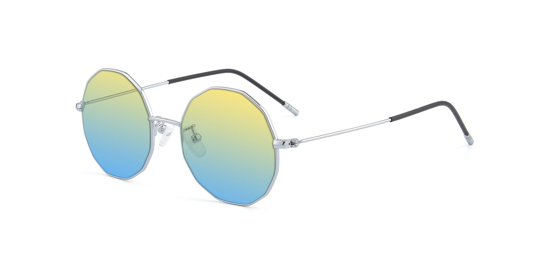 Angle of Dreamer in Silver with Yellow / Blue Gradient Lenses