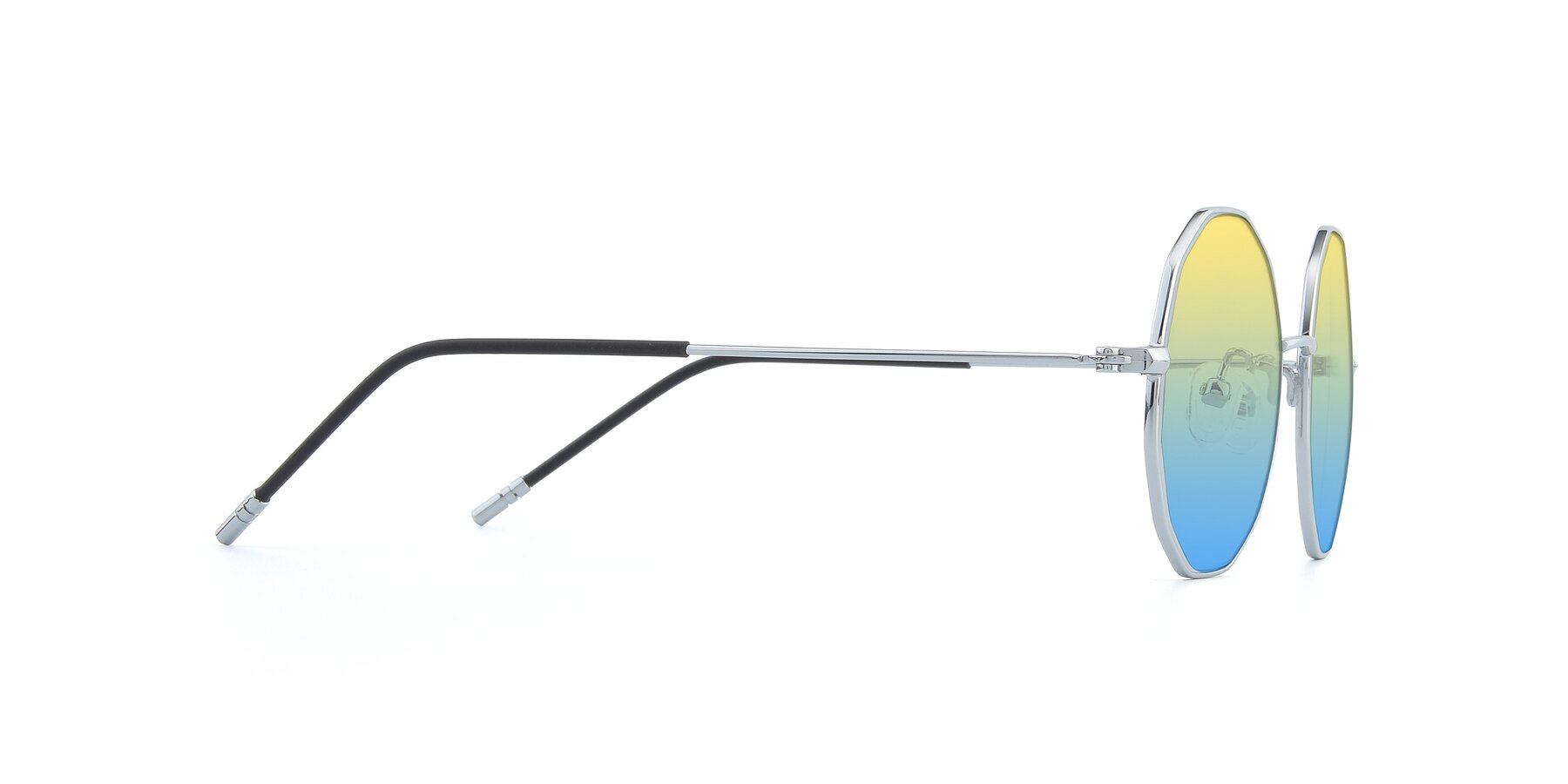 Side of Dreamer in Silver with Yellow / Blue Gradient Lenses