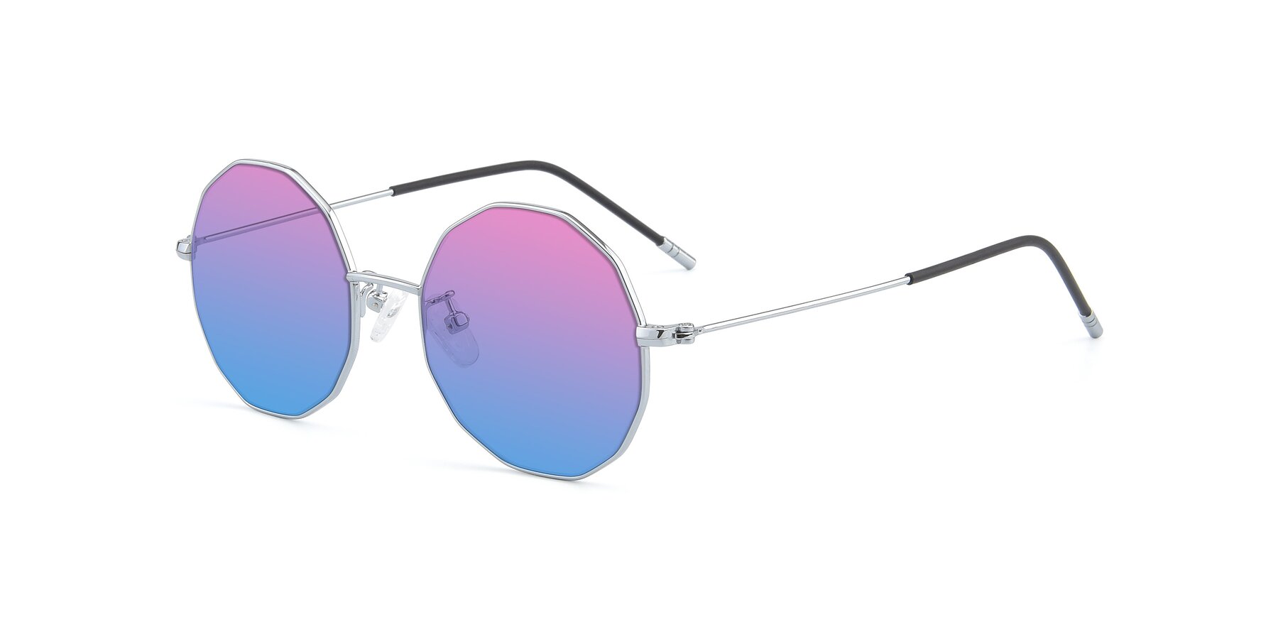 Angle of Dreamer in Silver with Pink / Blue Gradient Lenses