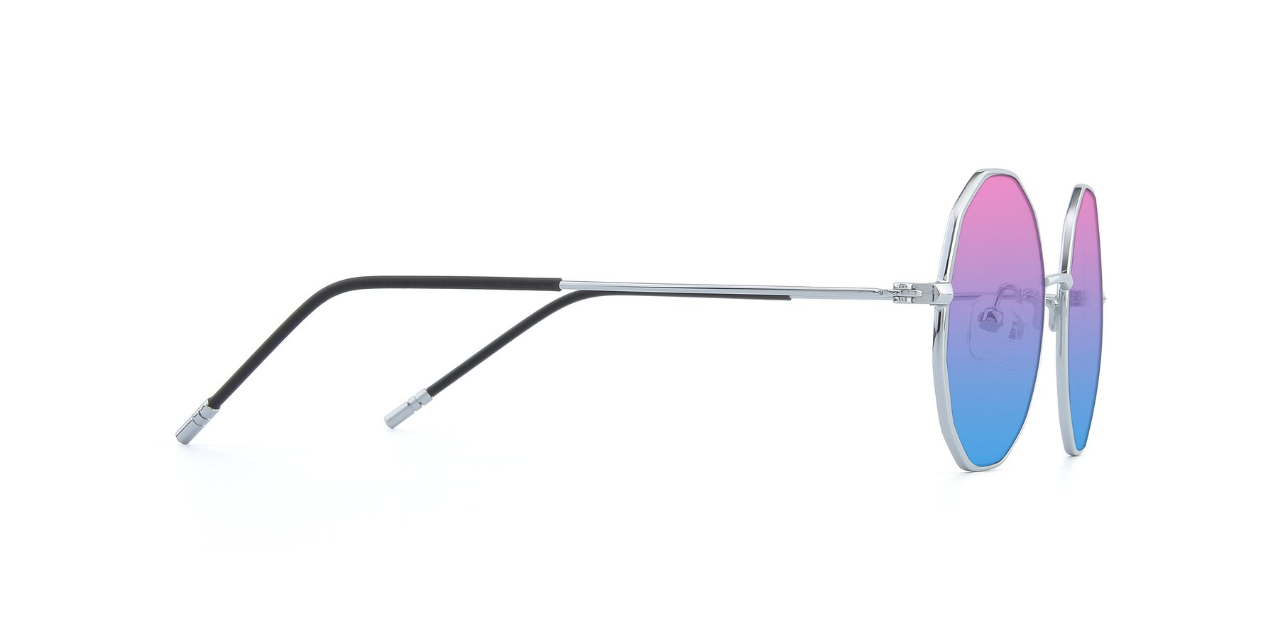 Side of Dreamer in Silver with Pink / Blue Gradient Lenses