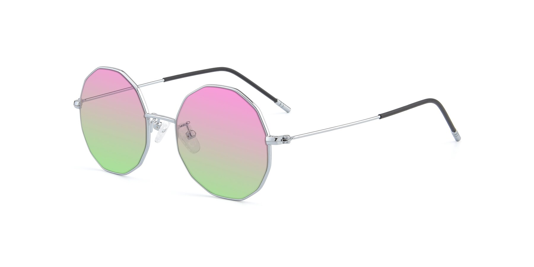 Angle of Dreamer in Silver with Pink / Green Gradient Lenses
