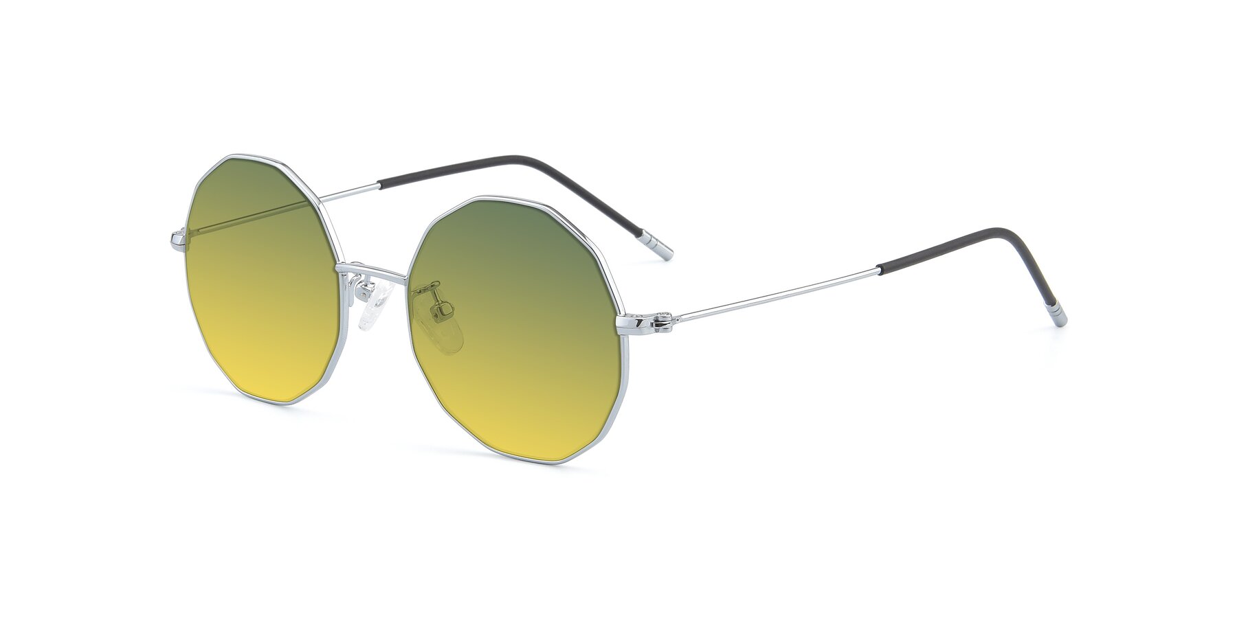 Angle of Dreamer in Silver with Green / Yellow Gradient Lenses