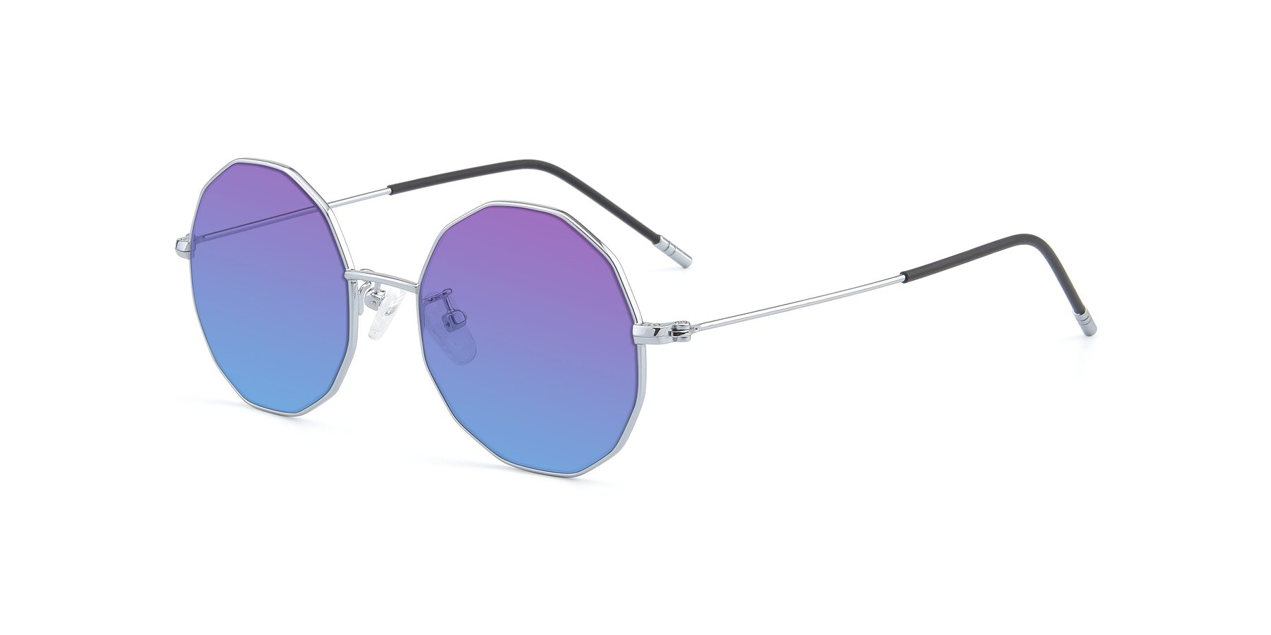 Angle of Dreamer in Silver with Purple / Blue Gradient Lenses