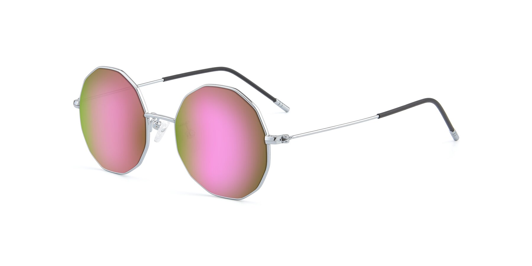 Angle of Dreamer in Silver with Pink Mirrored Lenses