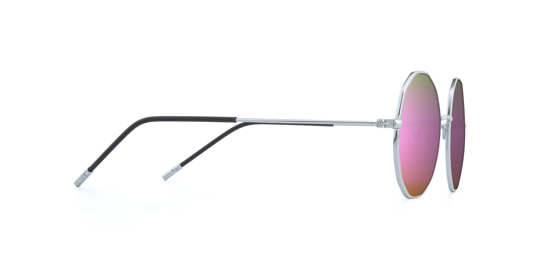 Side of Dreamer in Silver with Pink Mirrored Lenses