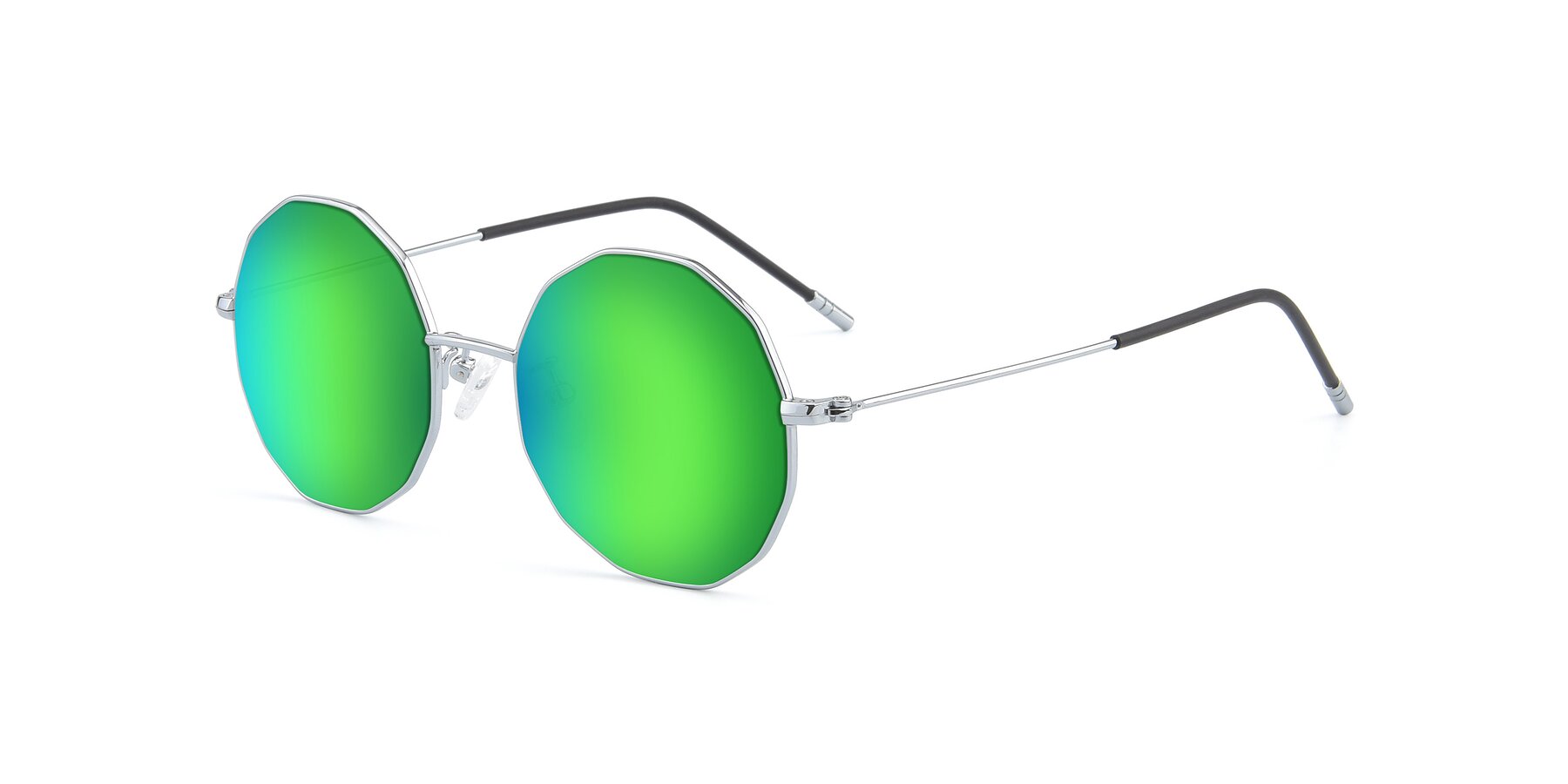 Angle of Dreamer in Silver with Green Mirrored Lenses