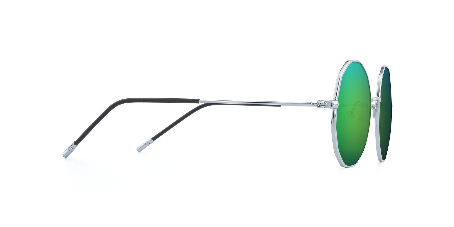 Side of Dreamer in Silver with Green Mirrored Lenses