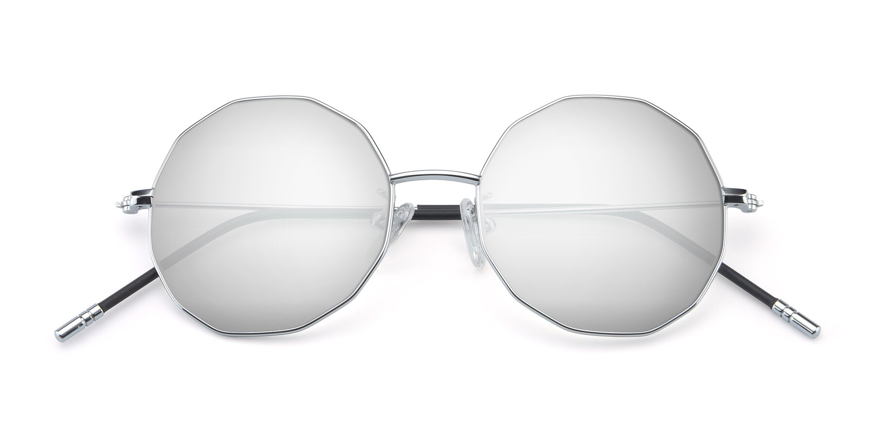 Folded Front of Dreamer in Silver with Silver Mirrored Lenses