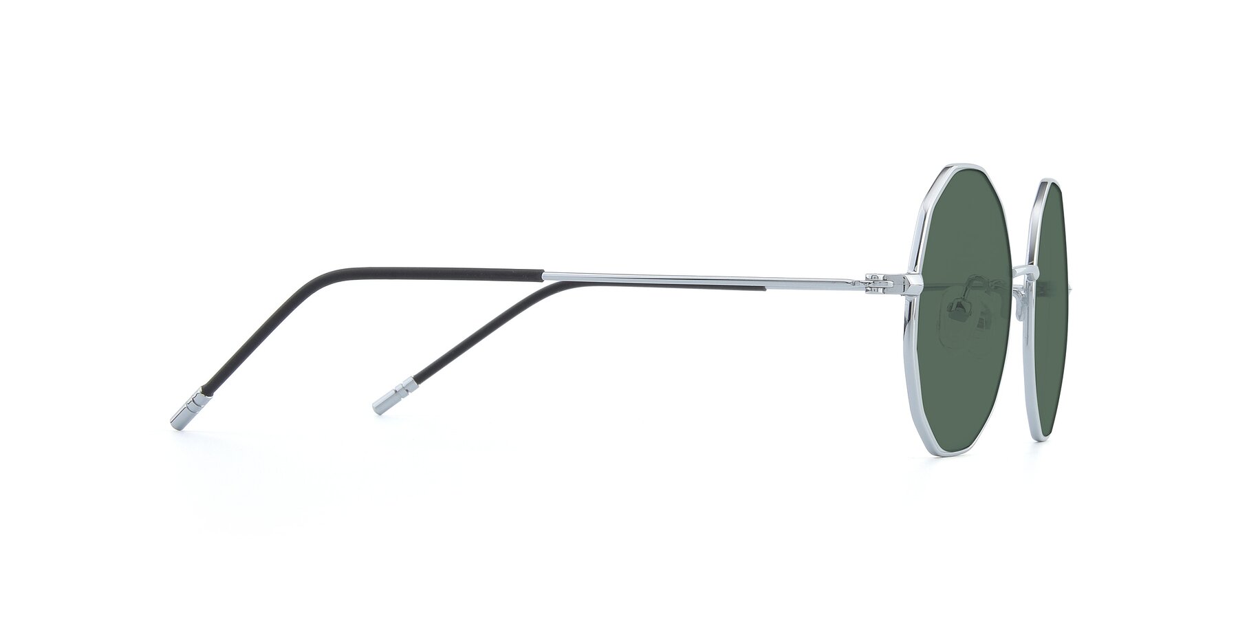 Side of Dreamer in Silver with Green Polarized Lenses