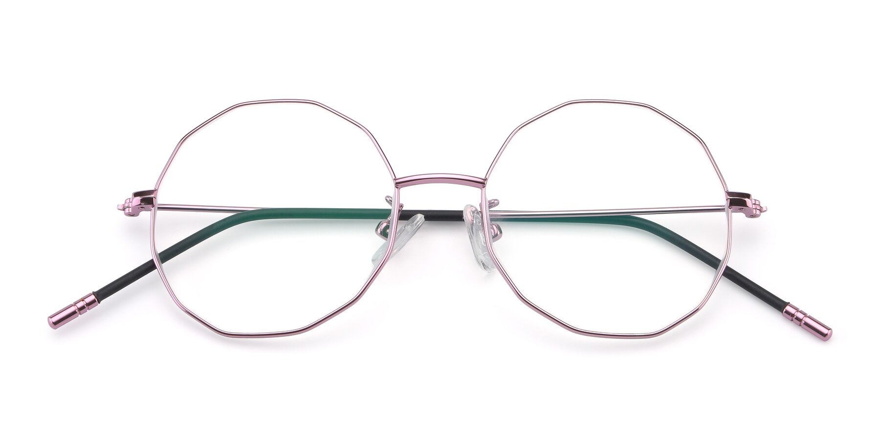 Folded Front of Dreamer in Pink with Clear Reading Eyeglass Lenses