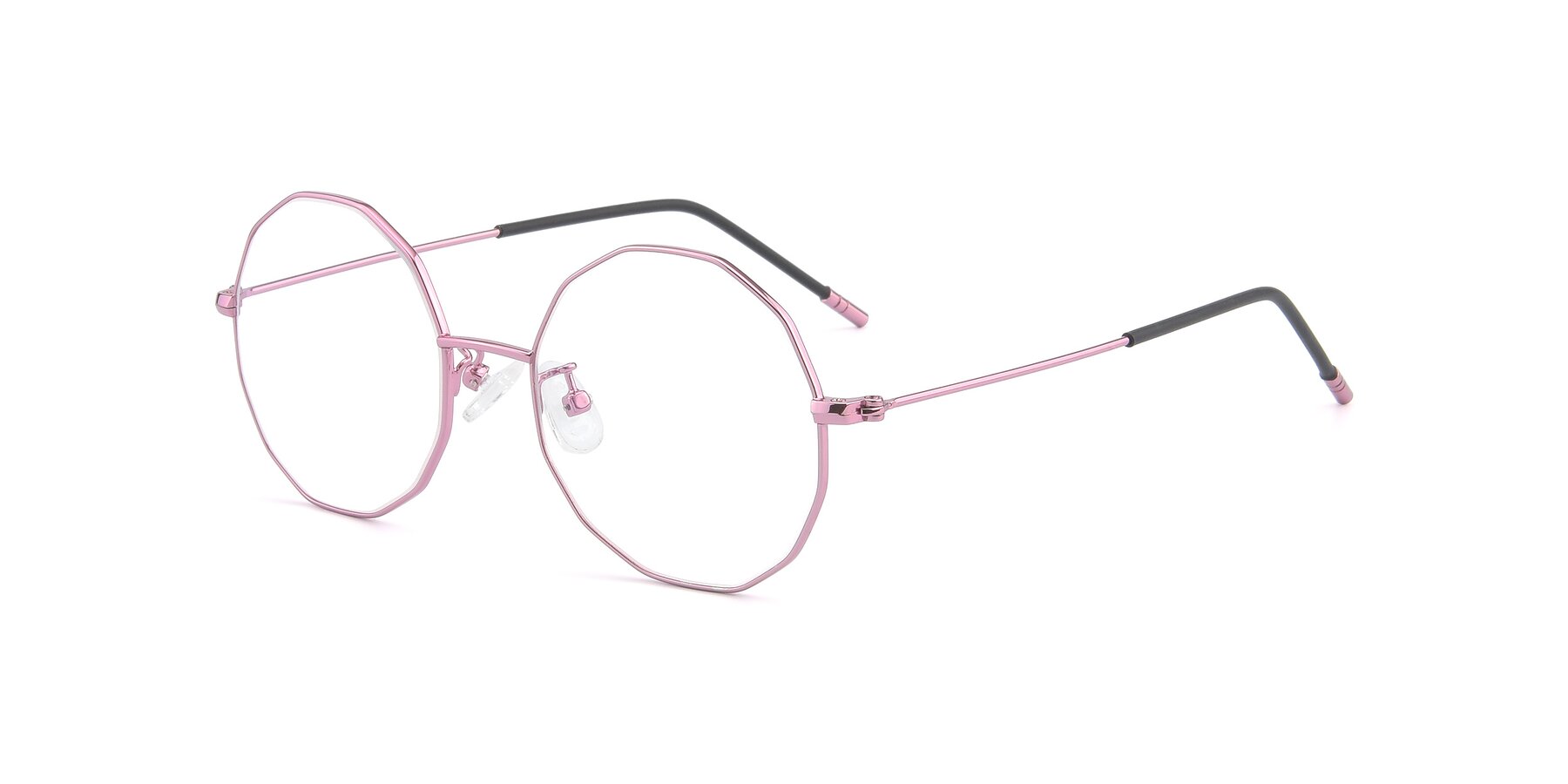 Angle of Dreamer in Pink with Clear Reading Eyeglass Lenses