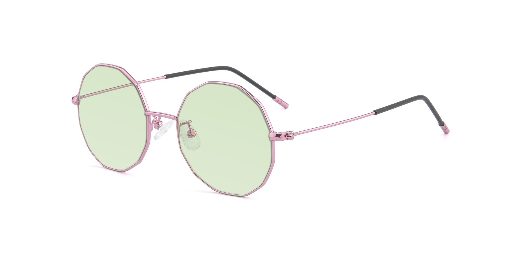 Angle of Dreamer in Pink with Light Green Tinted Lenses