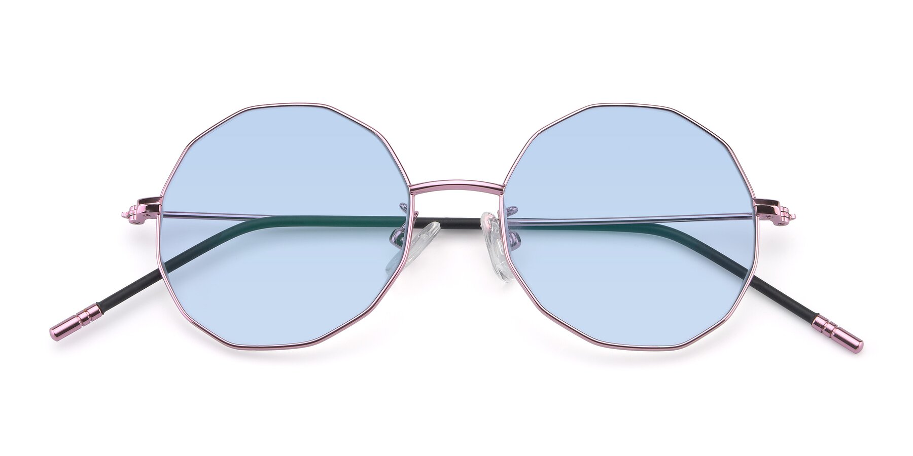 Folded Front of Dreamer in Pink with Light Blue Tinted Lenses