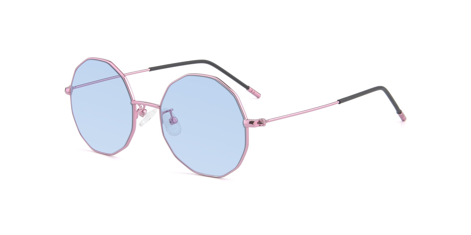 Angle of Dreamer in Pink with Light Blue Tinted Lenses