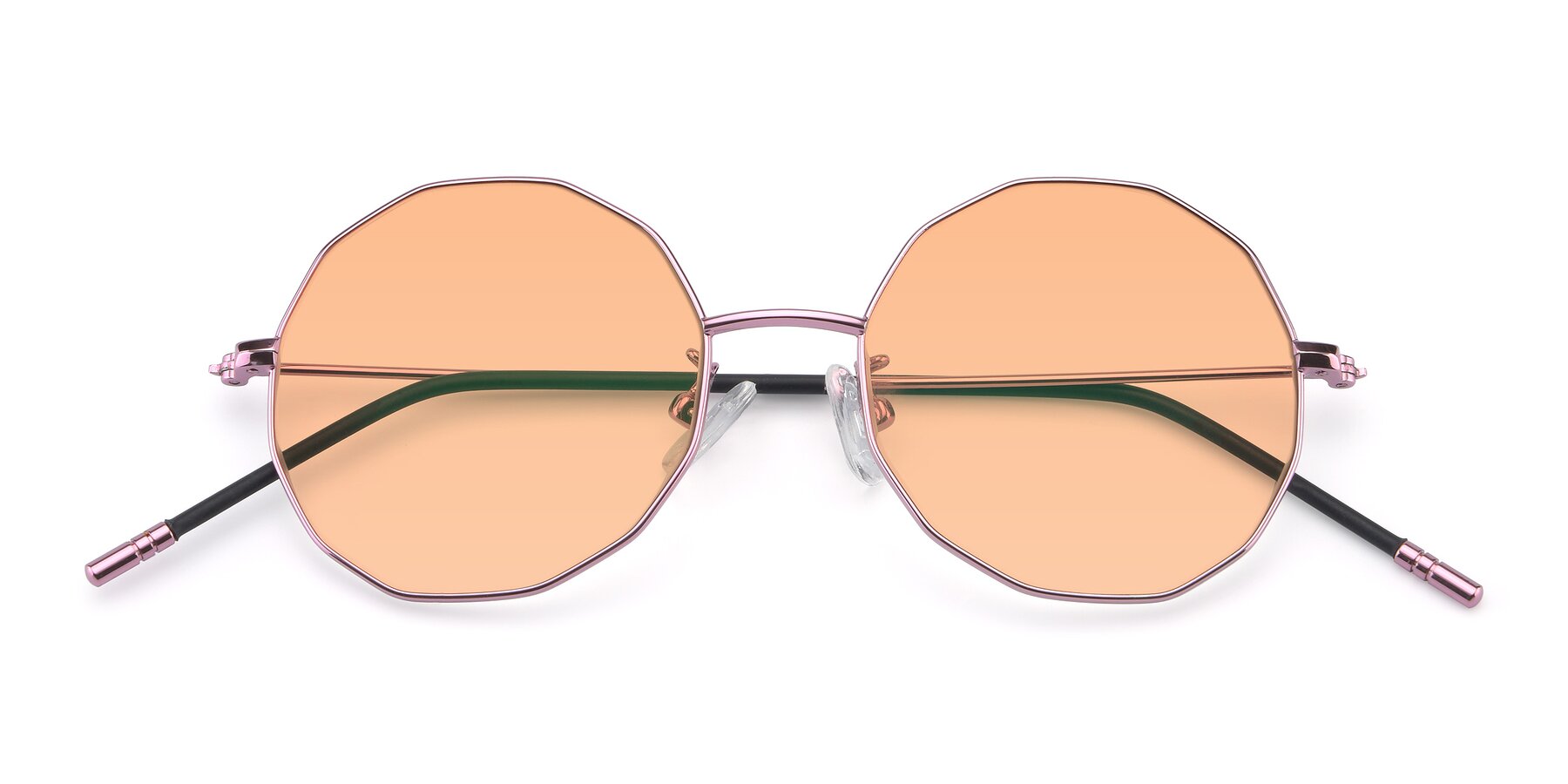 Folded Front of Dreamer in Pink with Light Orange Tinted Lenses