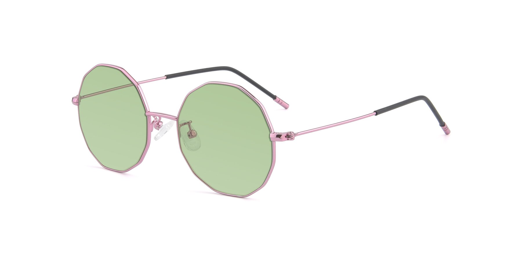 Angle of Dreamer in Pink with Medium Green Tinted Lenses