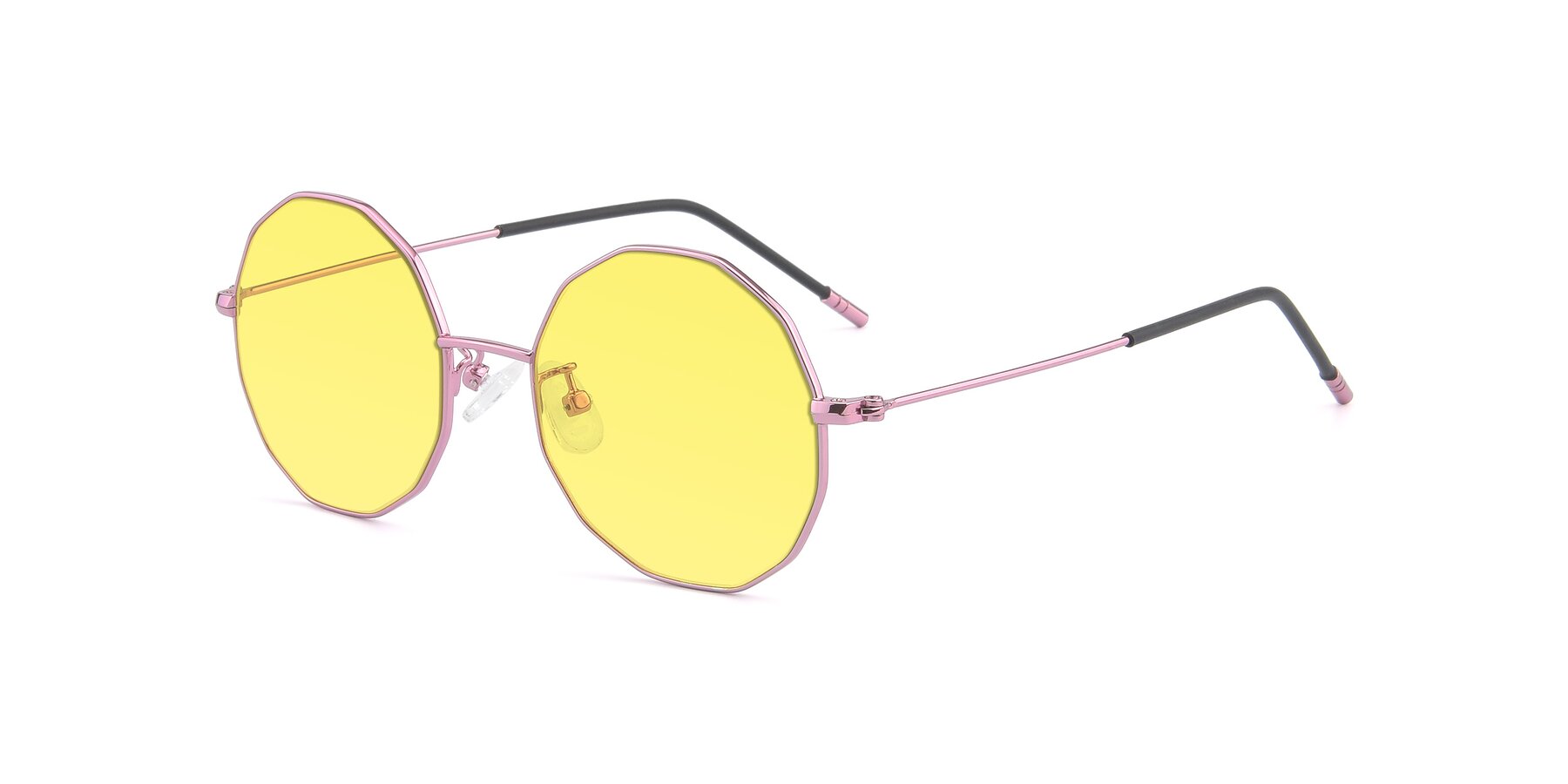 Angle of Dreamer in Pink with Medium Yellow Tinted Lenses