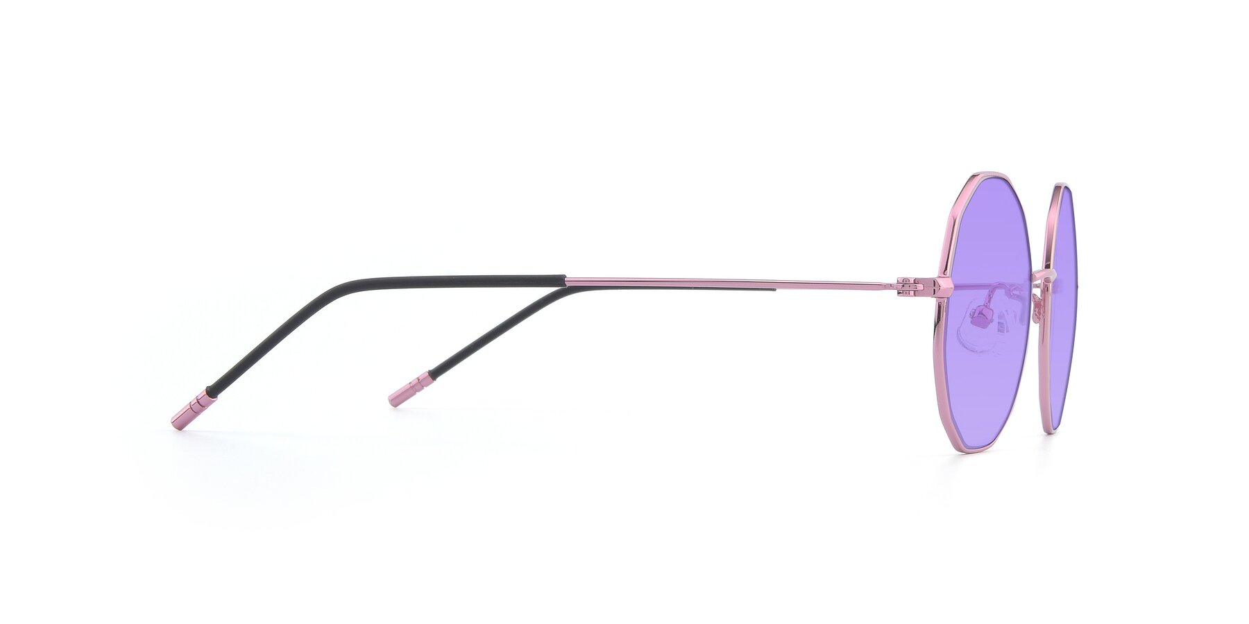 Side of Dreamer in Pink with Medium Purple Tinted Lenses