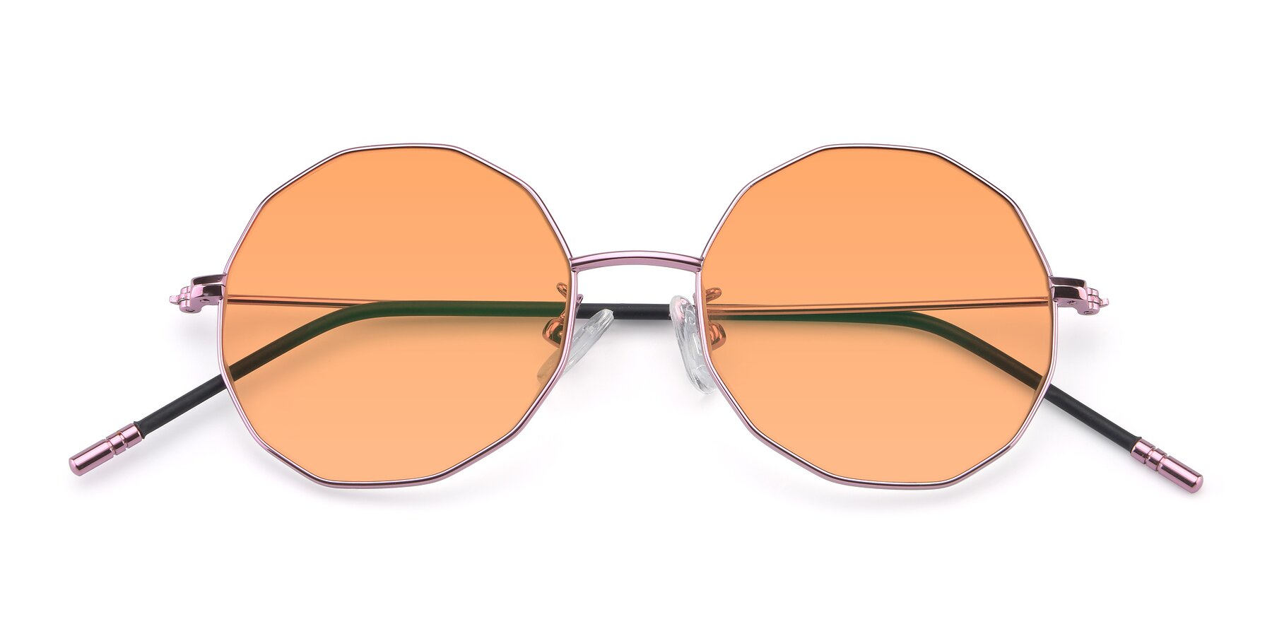Folded Front of Dreamer in Pink with Medium Orange Tinted Lenses