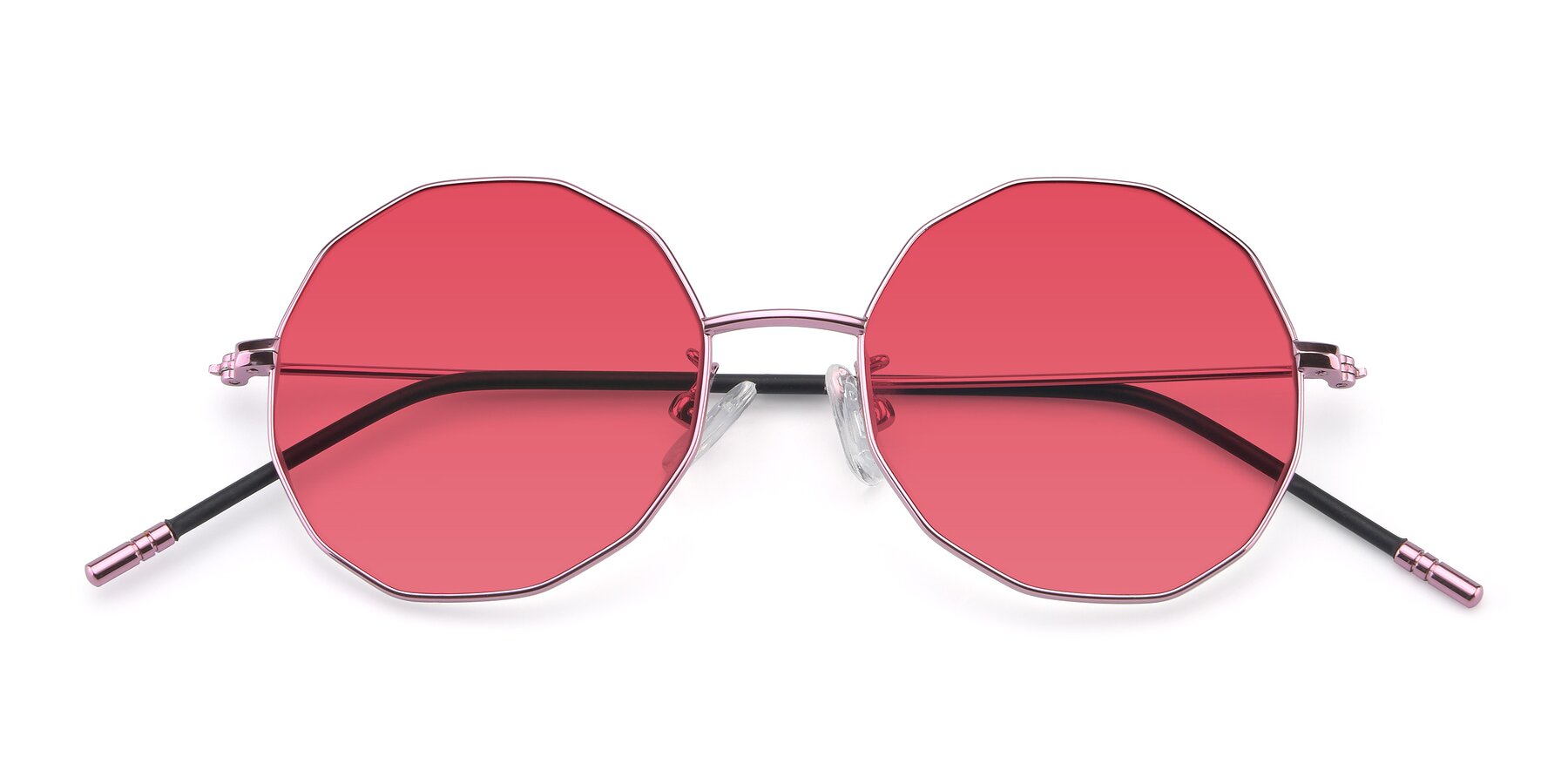 Folded Front of Dreamer in Pink with Red Tinted Lenses