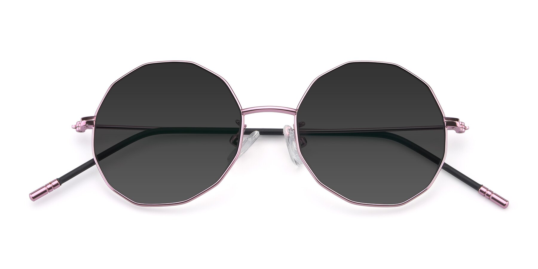 Folded Front of Dreamer in Pink with Gray Tinted Lenses