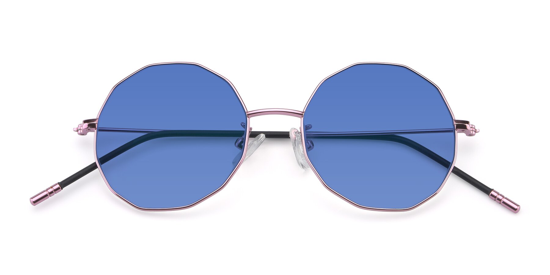 Folded Front of Dreamer in Pink with Blue Tinted Lenses