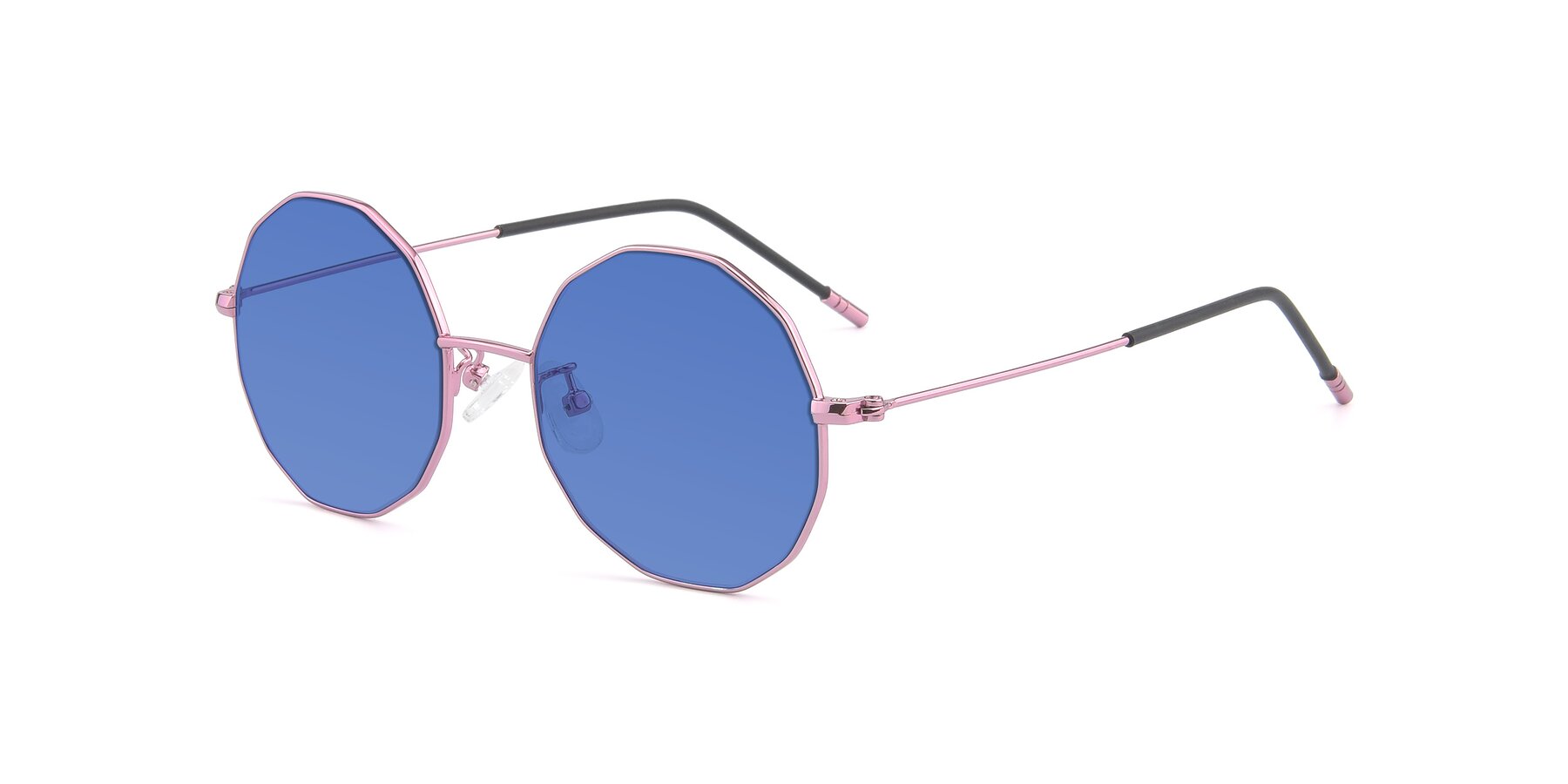 Angle of Dreamer in Pink with Blue Tinted Lenses