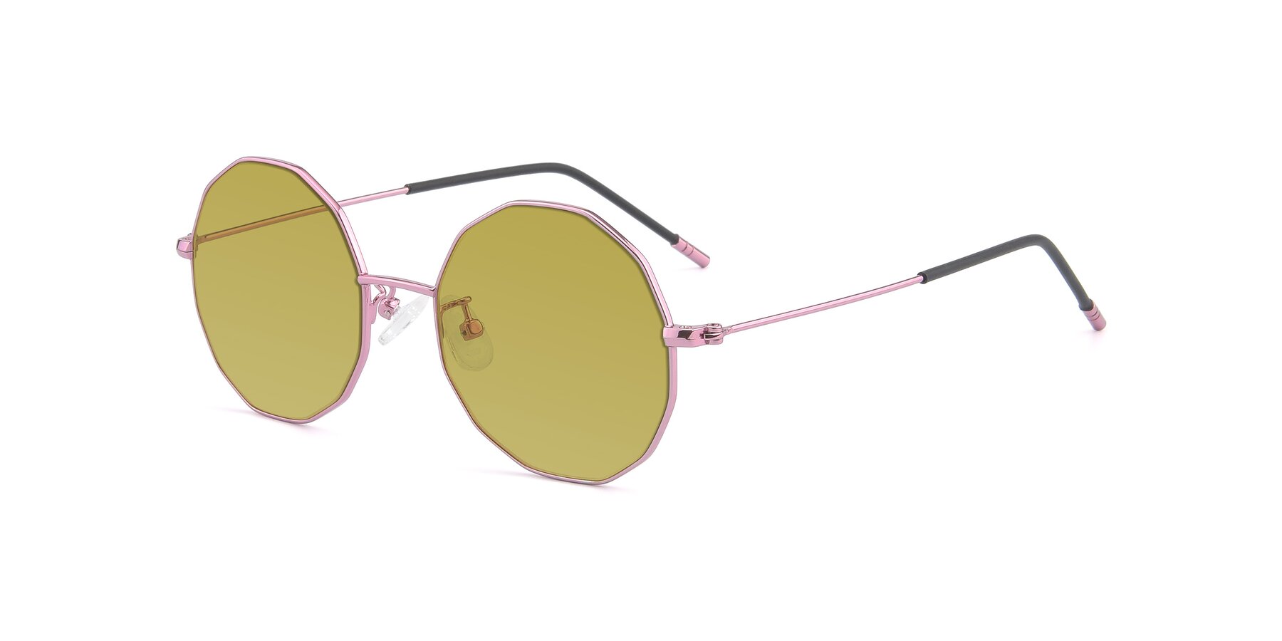 Angle of Dreamer in Pink with Champagne Tinted Lenses