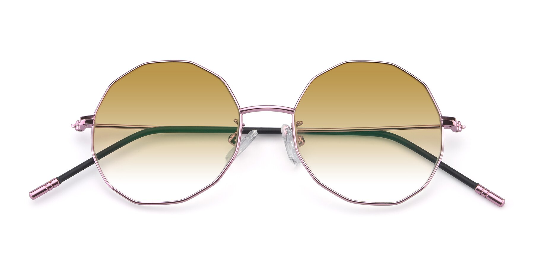 Folded Front of Dreamer in Pink with Champagne Gradient Lenses