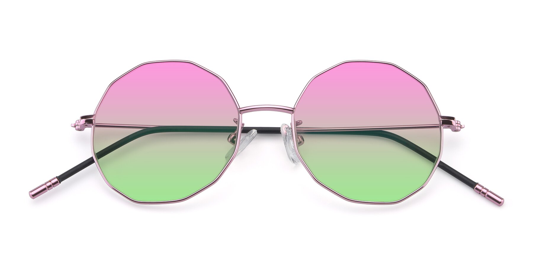 Folded Front of Dreamer in Pink with Pink / Green Gradient Lenses