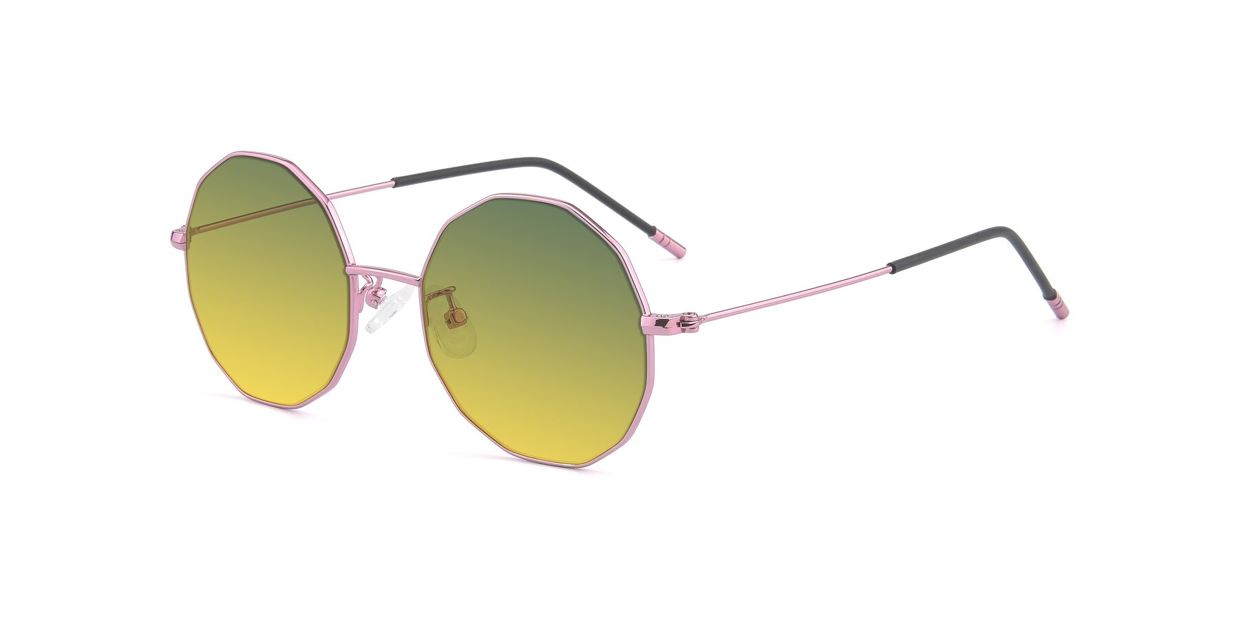 Angle of Dreamer in Pink with Green / Yellow Gradient Lenses