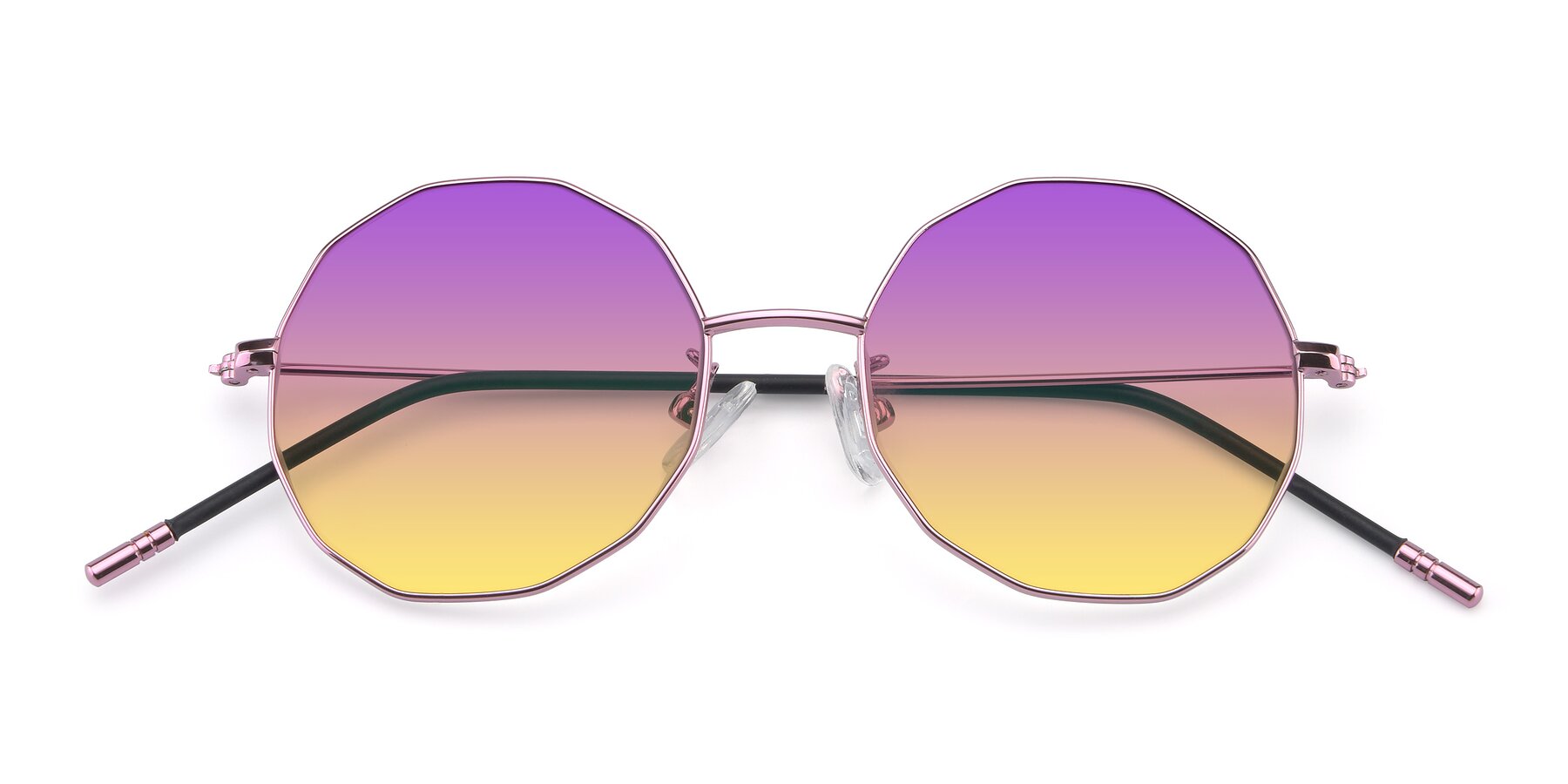 Folded Front of Dreamer in Pink with Purple / Yellow Gradient Lenses