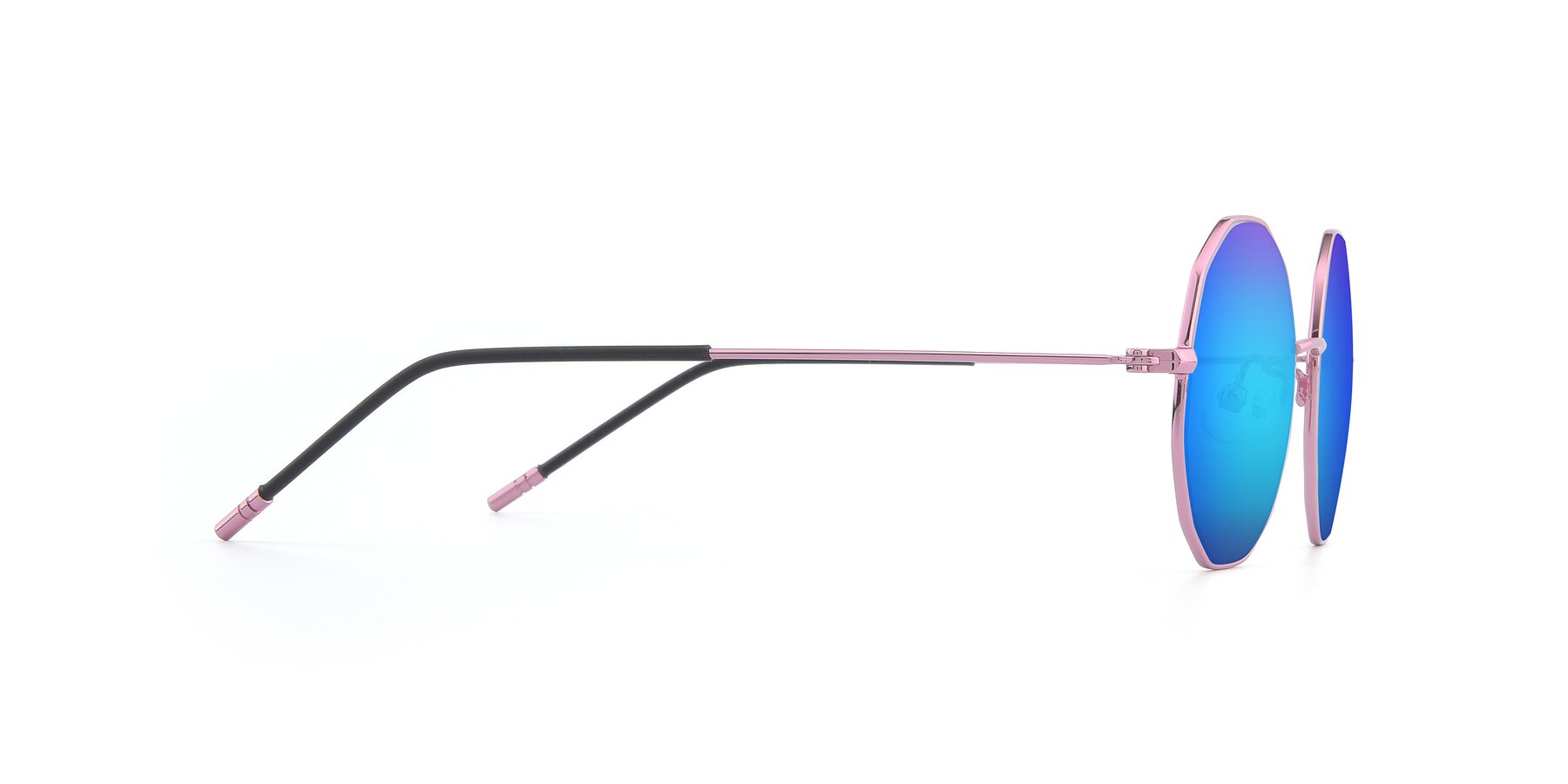 Side of Dreamer in Pink with Blue Mirrored Lenses