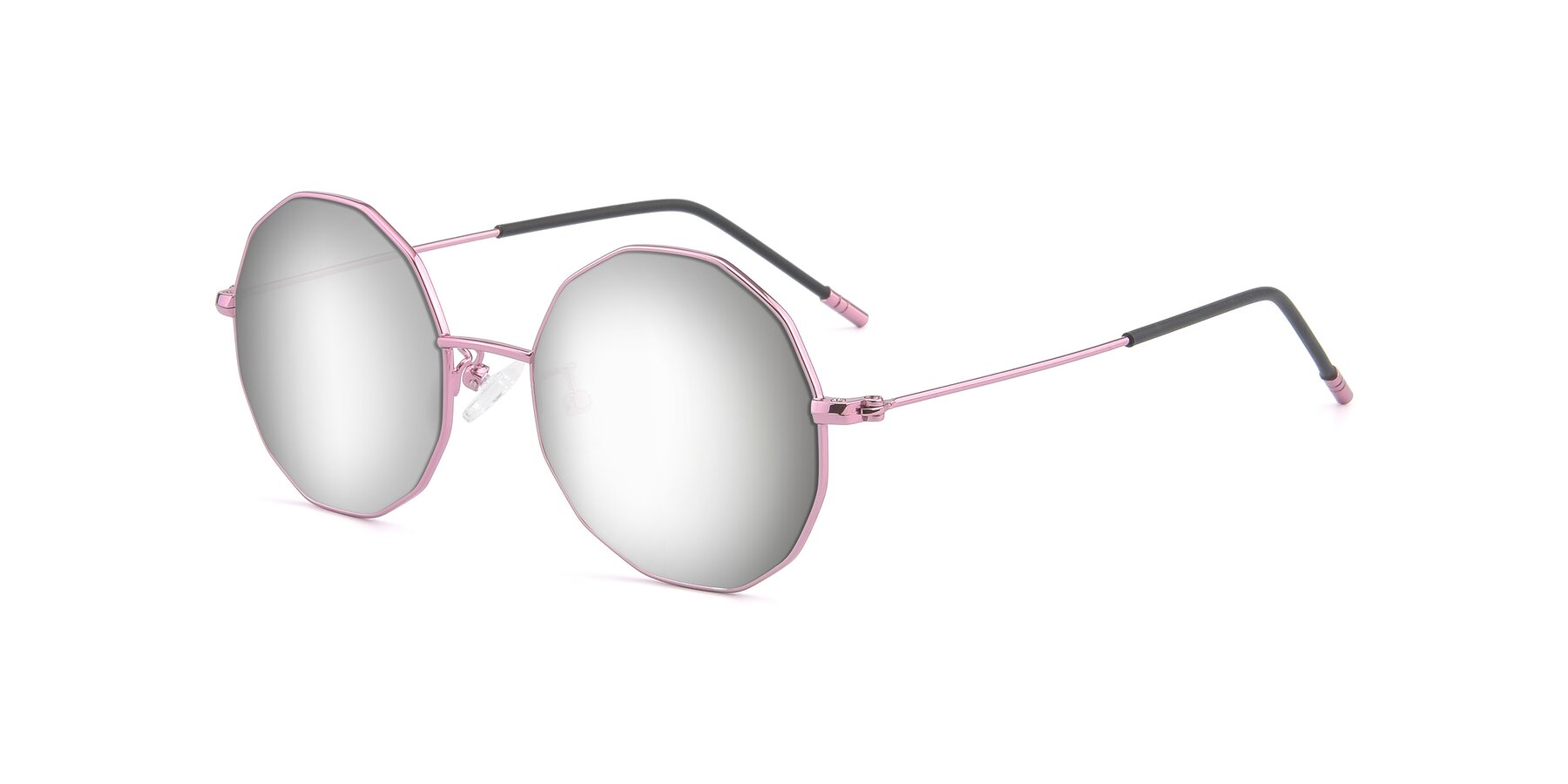 Angle of Dreamer in Pink with Silver Mirrored Lenses