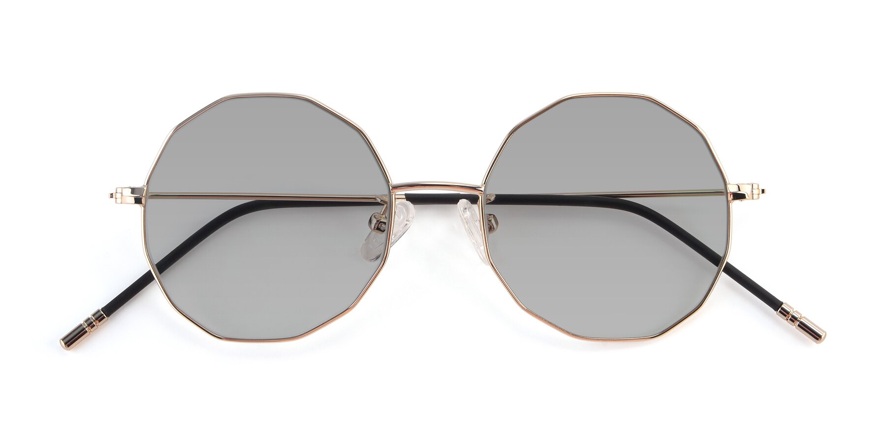 Folded Front of Dreamer in Gold with Light Gray Tinted Lenses