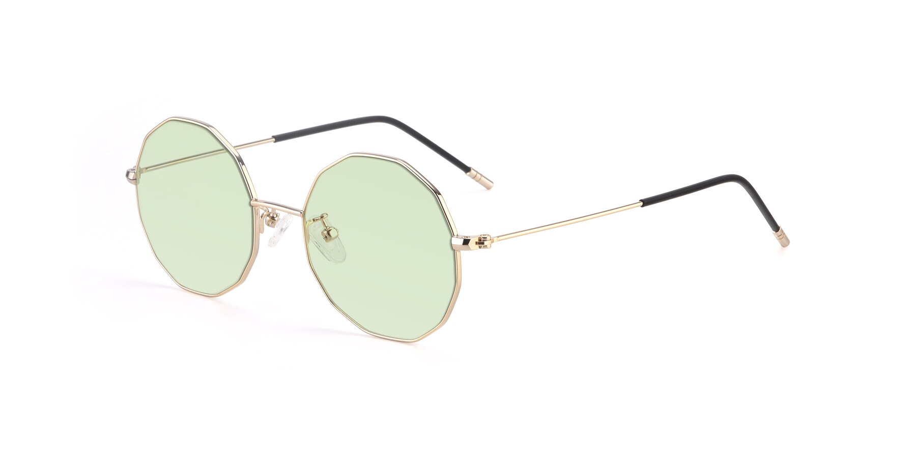 Angle of Dreamer in Gold with Light Green Tinted Lenses