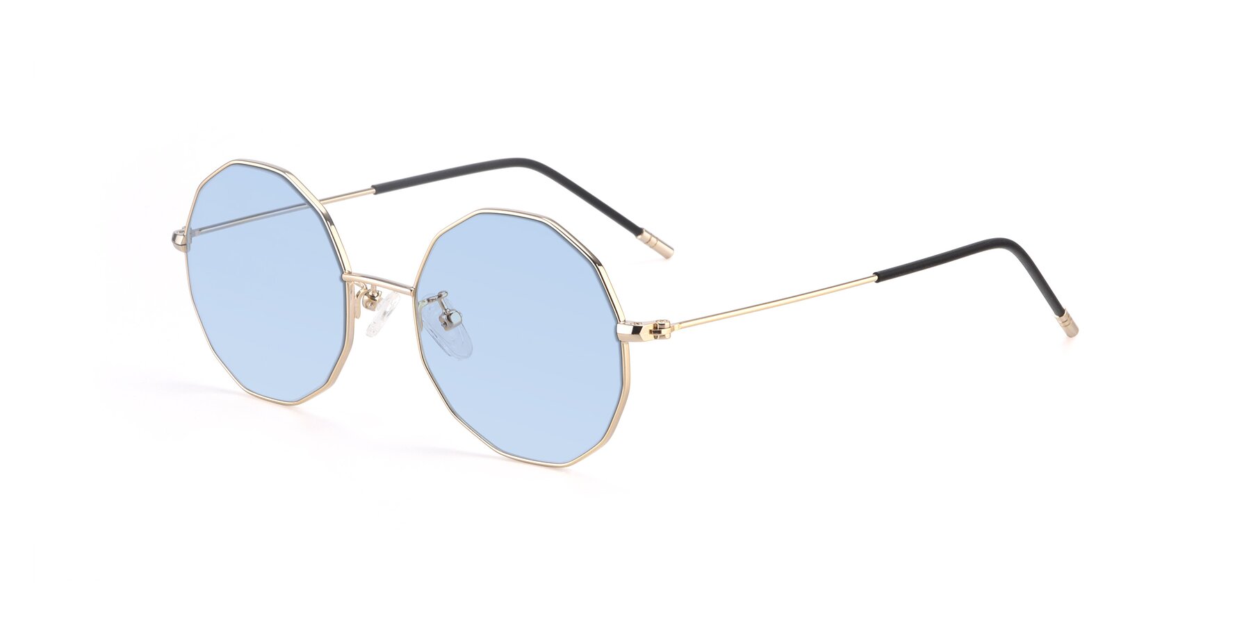 Angle of Dreamer in Gold with Light Blue Tinted Lenses