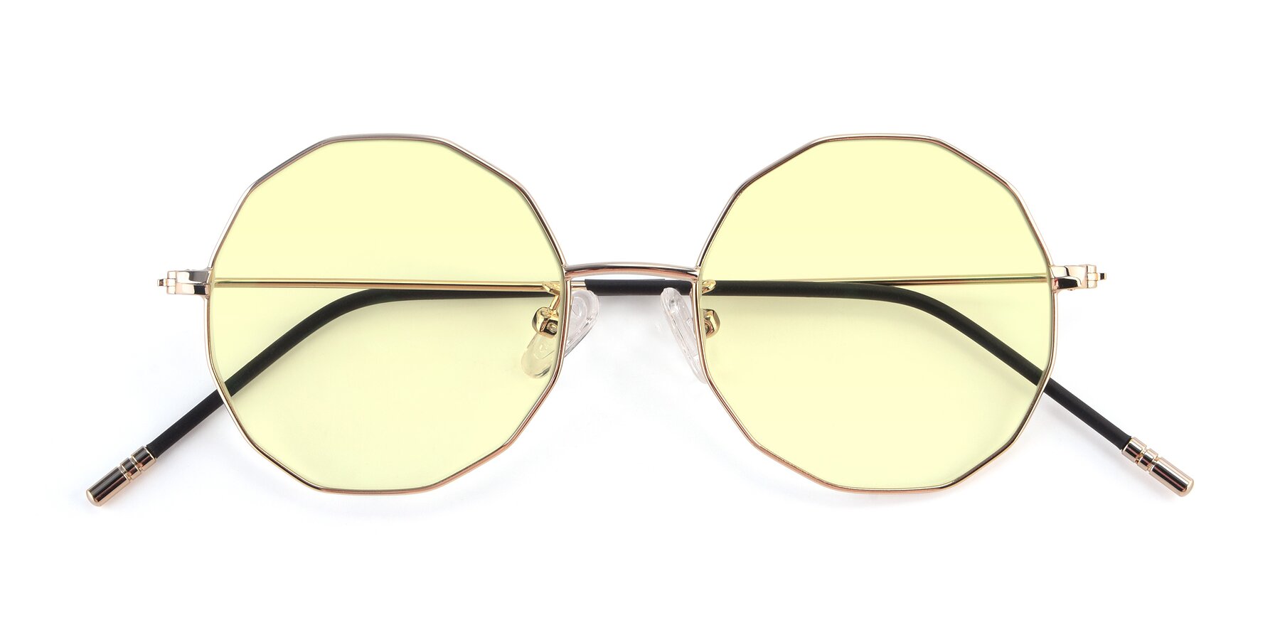 Folded Front of Dreamer in Gold with Light Yellow Tinted Lenses