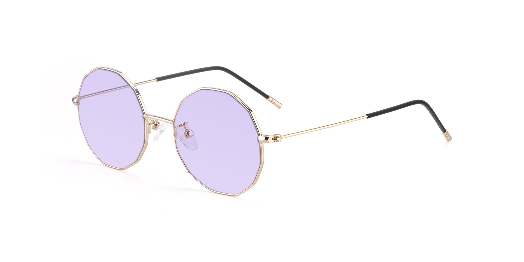 Angle of Dreamer in Gold with Light Purple Tinted Lenses