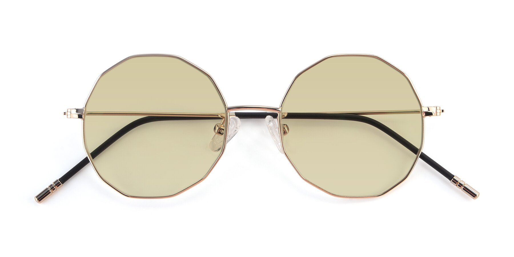 Folded Front of Dreamer in Gold with Light Champagne Tinted Lenses