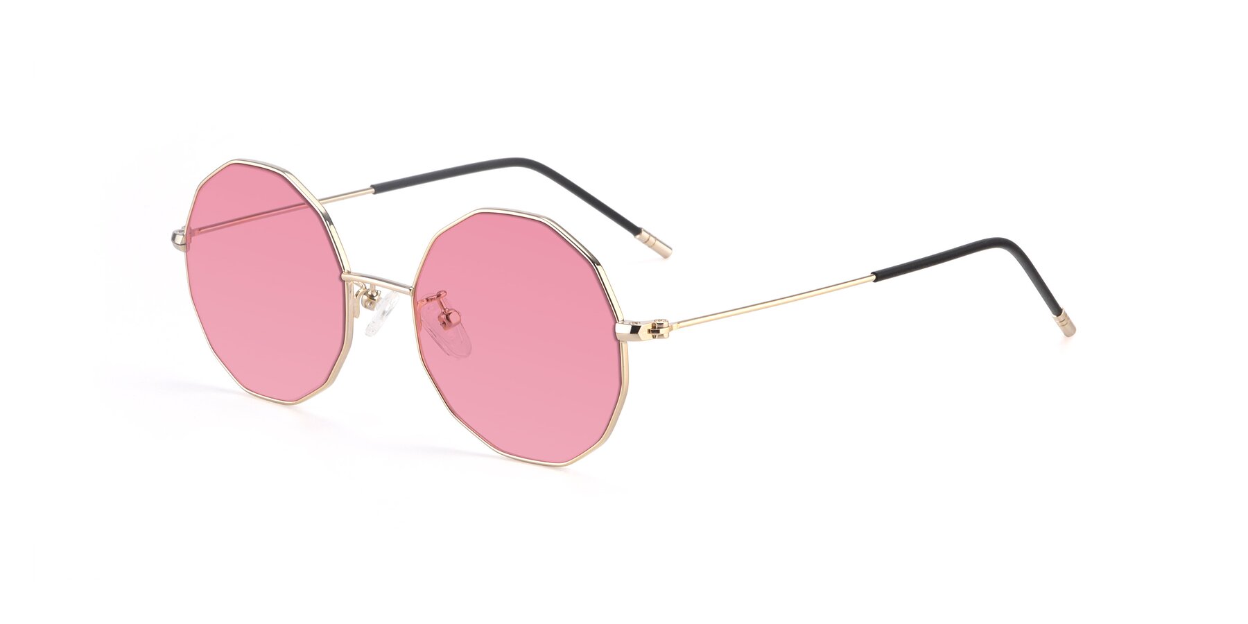 Angle of Dreamer in Gold with Pink Tinted Lenses