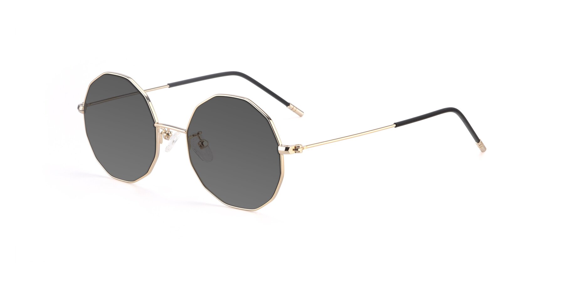 Angle of Dreamer in Gold with Medium Gray Tinted Lenses