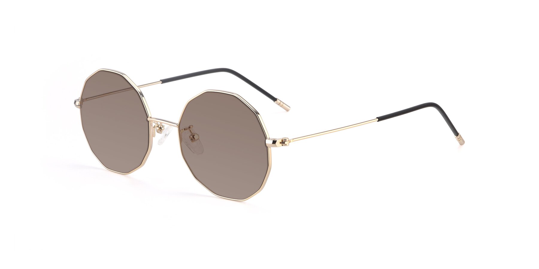 Angle of Dreamer in Gold with Medium Brown Tinted Lenses