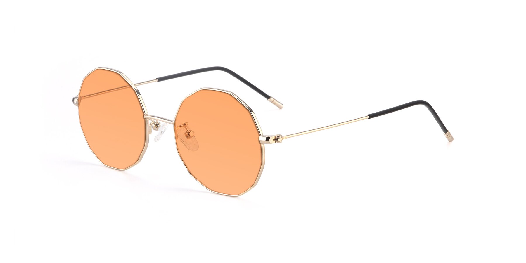 Angle of Dreamer in Gold with Medium Orange Tinted Lenses