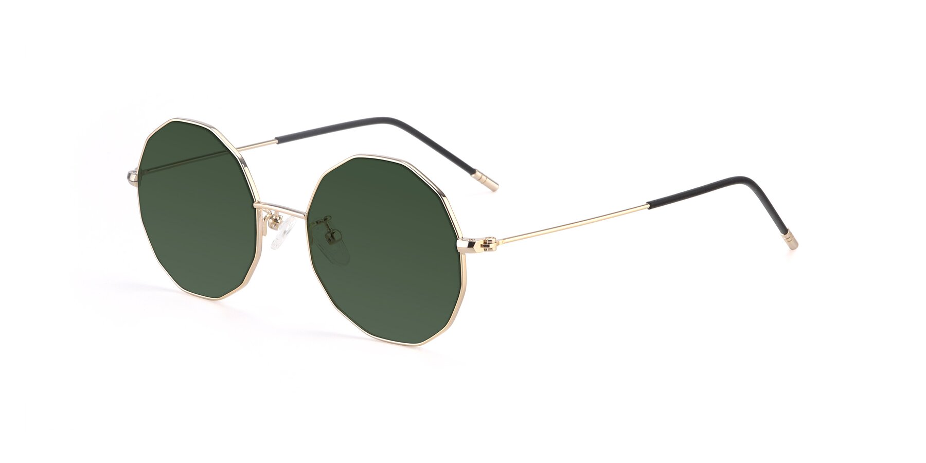 Angle of Dreamer in Gold with Green Tinted Lenses
